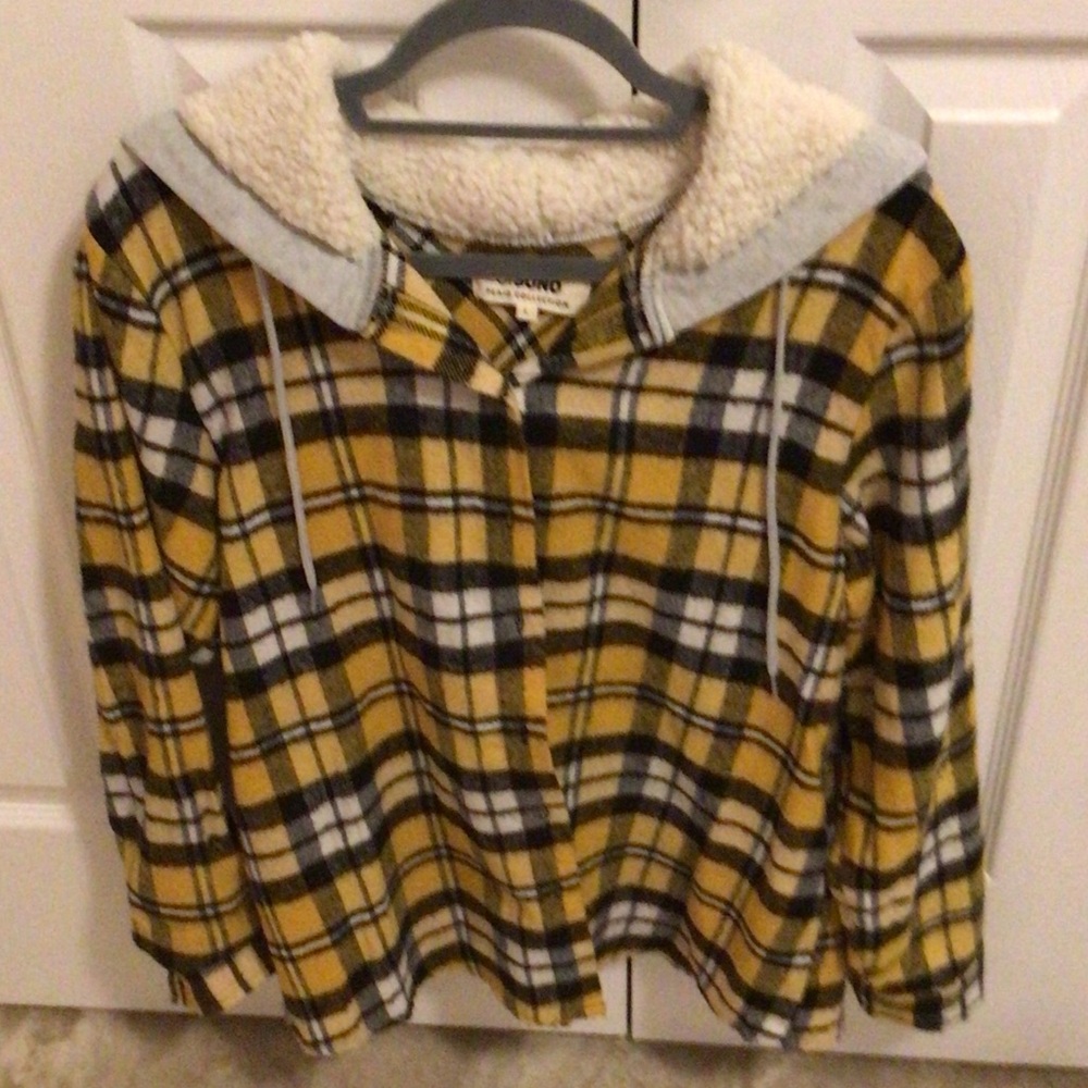 Yellow Plaid Hooded Jacket